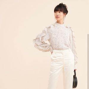 Endless Rose Polka Dot Ruffle Blouse